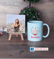 8 Mart Dünya Kadınlar Günü Hediyesi Fotoğraflı Dekoratif Taş, Kupa Bardak Beyaz Hediye (Model 1)