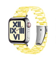 BİPOWER Apple Watch 42-44mm KRD-22 Candy Kordon (Sarı)