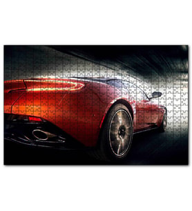 Cakapuzzle Kırmızı Aston Martin ve Tünel Işıkları  Puzzle Yapboz MDF (Ahşap) (1000 Parça)