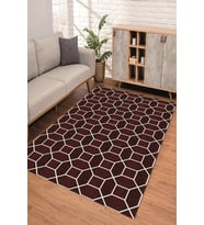 Dijital Kaymaz Taban Yıkanabilir Renkli Salon Halısı Mutfak Halısı Yolluk ND-SD-987 (Bordo)