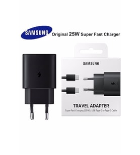 HUAWEİ P Smart Z Uyumlu Hızlı Şarj Aleti Samsung 25W Type-C Çıkışlı Samsung Şarj Cihazı (Siyah)