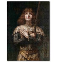 Cakapuzzle Joan of Arc ve Kılıcı Yukarı Bakan Portre Puzzle Yapboz MDF (Ahşap) (1000 Parça)