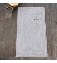 Miabella Home Diz Ağrıtmayan Kadife Kabartma Kaymaz Taban Emboss Seccade 13256 (Gri)