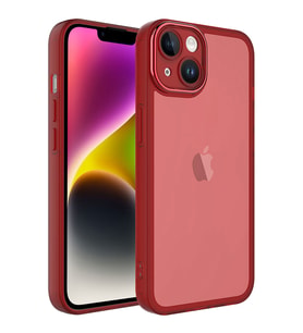 Apple iPhone 14 Plus Kılıf Kamera Korumalı Transparan Zore Post Kılıf (Kırmızı)
