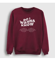 Presmono Unisex Beyaz Know Arctic Monkeys Sweatshirt 14174tt (Bordo)