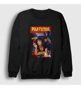 Presmono Unisex Beyaz Mia Film Pulp Fiction Sweatshirt 248778tt (Siyah)