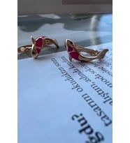FİNNY ALTIN KAPLAMA KÜPE (Pembe)