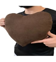 ozclife Kalp Yastığı %100 Pamuklu %100 Boncuk Elyaf - 33 x 34 CM (Kahverengi)