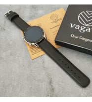 vagave Huawei Watch GT / GT2 / GT2e / GT2pro GT3 / GT3pro 46mm İsme Özel Deri Kordon 8 Renk (Siyah)