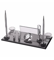 Vip Kristal Siyah Set Masa İsimlik (Siyah)