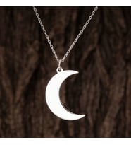 Gümüşcüm Minimal Ay Gümüş Kolye (Altın)