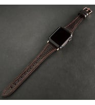 vagave Apple Watch Kadın Klasik Deri Kordon İsme Özel 3-4-5-6-7 / 38-40-41mm (Kahverengi)