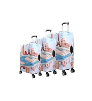 Bagacar Relax Büyük Orta Kabin Boy için 3 lü Valiz Kılıfı (Gök Mavisi)