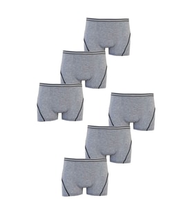6lı Erkek Çocuk Likralı Pamuklu Boxer Kaliteli İç Çamaşır (Gri)