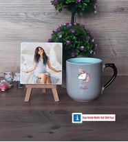 Unicorn Fotoğraflı Dekoratif Taş, Kupa Bardak Beyaz Hediye (Model 10)