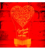 Öğretmenler Günü Hediyesi, Kişiye Özel 3D LED (Kırmızı)