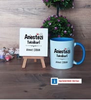 Anestezi Teknikeri Dekoratif Taş, Kupa Bardak Kırmızı Hediye (Model 3)