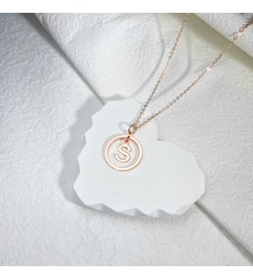 Kişiye Özel 925 Ayar Gümüş Sallantılı Harf Kolye (Rose)