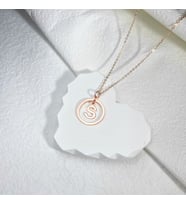 Kişiye Özel 925 Ayar Gümüş Sallantılı Harf Kolye (Rose)