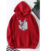 Unisex Flowers Baskılı Sweatshirt (A.Kırmızı)