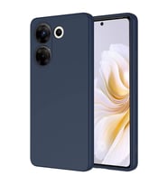 Tecno Camon 20 Pro 4G Kılıf Kamera Korumalı iÇi Süet Dokulu Lansman Tipi Silikon (Lacivert)