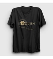 Presmono Unisex Haki Gold Logo Queen T-Shirt 101643tt (Siyah)