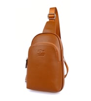 KANGAROO KINGDOM Hakiki Deri Siyah Erkek Body Bag Sırt Çantası 8155-S (Taba)