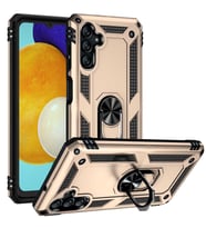 Galaxy A04S Kılıf Zore Vega Yüzüklü Standlı Zırh Kılıf (Gold)