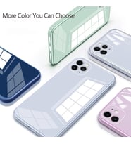 İphone 14 Parlak Cam-Kamera Korumalı Kapak&Kılıf (Gri)