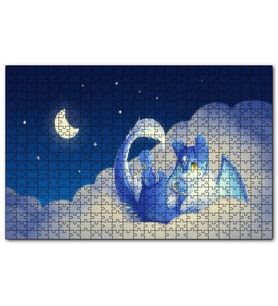 Cakapuzzle Mika Sevimli Ejderha Bulutlarda  Puzzle Yapboz MDF (Ahşap) (255 Parça)