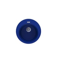 POLEX Cristalüx Granit Eviye P-06 Tezgah Altı Ve Tezgah Üstü Oval Mutfak Evyesi 51,5x51,5cm (Mavi)