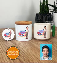 Kişiye Özel Karikatürlü İngilizce Öğretmeni Hediye Seti T Kupa, Kalemlik, Anahtarlık Erkek İngilizce Öğretmenine Öğretmenler Günü Hediyesi (Yeşil)
