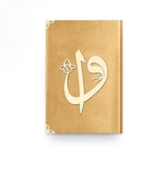 Hayrat Neşriyat Kadife Ciltli Elif-Vav Desenli Orta Boy Hediyelik Kur'an-ı Kerim (Gold)