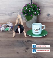 Din Kültürü Öğretmeni Türk Kahvesi Fincanı Ahşap Altlıklı ve Fotoğraflı Ahşap Anahtarlık Hediye (Model 9)