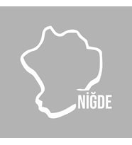 Niğde Harita Araba Sticker siyah 18x18 CM (Beyaz)