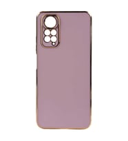 Xiaomi Redmi Note 11 Global Kılıf Bark Kenarları Altın Renk Kılıf (Mor)