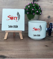 Savcı Hediye Seti Kupa Bardak T Kulplu ve Dekoratif Taş Savcılar Günü Hediyesi (Model 2)