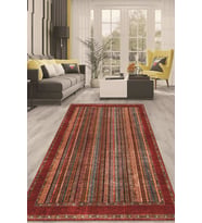 Dijital Kaymaz Taban Yıkanabilir Modern Renkli Salon Halısı Mutfak Halısı Yolluk ND-HT-643 (Kırmızı)