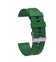 Samsung Galaxy Watch 42mm Kordon Silikon Dalga Desen Şerit Band 23 (Yeşil)