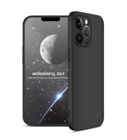 Apple iPhone 13 Pro Max Kılıf 3 Parça Slim Sert Silikon Kapak AYS (Siyah)