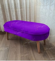 Ultra Lüks Oval Parrot Puf Ahşap Ayak (Lila)