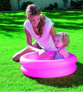 Bestway 2 Boğum Desenli Zeminli Çocuk Havuzu, (61x15 cm) 51061 (Pembe)