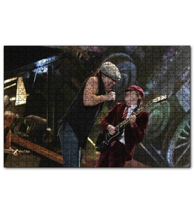 Cakapuzzle ACDC Angus ve Malcolm Young Sahnede  Puzzle Yapboz MDF (Ahşap) (1000 Parça)