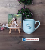İsme Özel Doğum Günü Hediyesi Fotoğraflı Dekoratif Taş, Kupa Bardak Beyaz Hediye (Model 5)