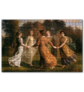 Cakapuzzle Louis Janmot Bahçede Çember Halindeki Genç Kızlar  Puzzle Yapboz MDF (Ahşap) (500 Parça)