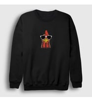 Presmono Unisex Bordo Sunglasses Chicken Tavuk Sweatshirt 413683tt (Siyah)