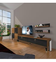 Decoraktiv Eko ON Mdf Std Gold Tv Ünitesi Tv Sehpası (Siyah - Ceviz)