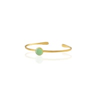 Kadir Jewellery Zirkon Taşlı Ayarlanabilir 22 Ayar Altın Kaplama Bilezik (Açık Yeşil)
