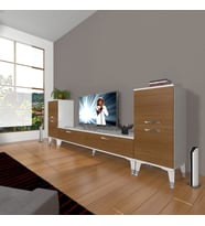 Decoraktiv Eko ON2 Slm Std Silver Tv Ünitesi Tv Sehpası (Beyaz - Ceviz)