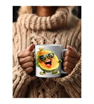 Meyve Emoji Şeklinde 3 Boyutlu Tasarım Seramik Kupa Mug - Hediyelik Kupa Bardak (09)